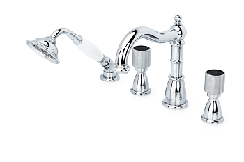 Фото Смеситель на борт ванны Boheme Royal 396-Royal/CRST black хром