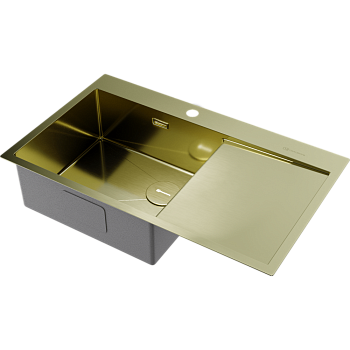 Фото Кухонная мойка Omoikiri Akisame 86-L Side-LG 4997045 светлое золото