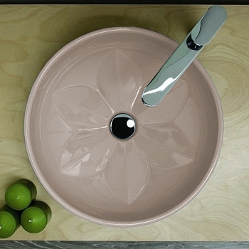 Фото Раковина Azzurra Fleur LALA045160F0TO*0 накладная 45 см, цвет Tortora