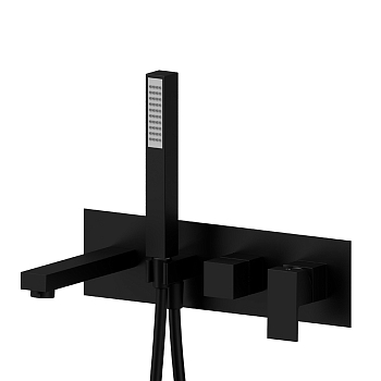 Фото Смеситель Newform Ergo Q 66472E.01.093 для ванны с переключателем на 2 потока, черный матовый