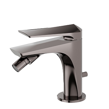 Фото Смеситель Newform Delta Zero 72225.58.063 для биде с донным клапаном, оружейная сталь глянец PVD