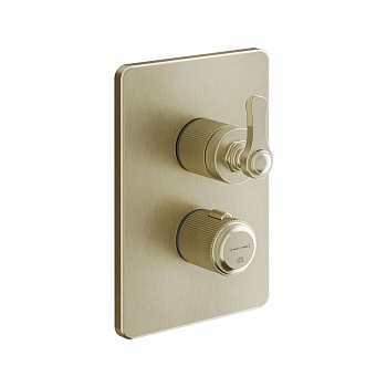 Фото Смеситель для душа Gessi Venti20 65137#727 термостат с переключателем на 3 потока, латунь браш pvd