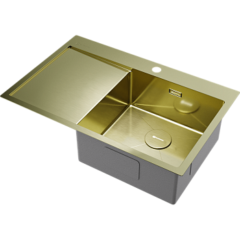 Фото Кухонная мойка Omoikiri Akisame 78-R-LG 4973086 светлое золото