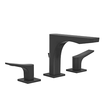 Фото Смеситель для раковины Gessi Rilievo 59011#299 с донным клапаном, черный матовый