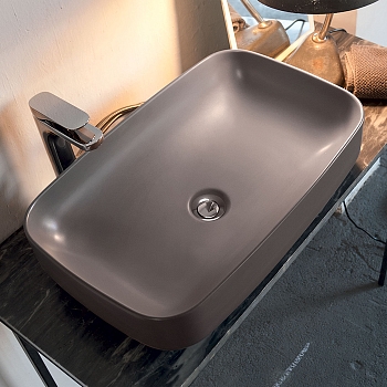 Фото Раковина Kerasan Tribeca 514389 накладная 60 см, цвет Ferro matt