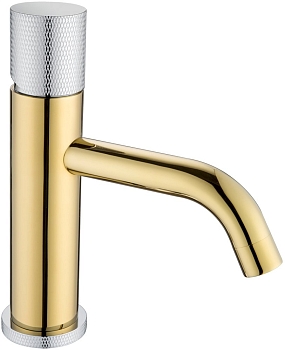 Фото Смеситель для раковины Boheme Stick 121-CRG.2 золото/хром