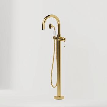 Фото Смеситель для ванны Boheme Imperiale 289-SW напольный золото глянец