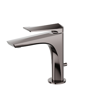 Фото Смеситель Newform Delta Zero 72210.58.063 для раковины с донным клапаном, оружейная сталь глянец PVD