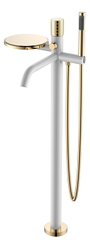 Фото Смеситель для ванны Boheme Stick 129-WG напольный золото глянец