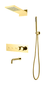 Фото Душевая система Boheme Fusion 131-2-G с термостатом золото глянец