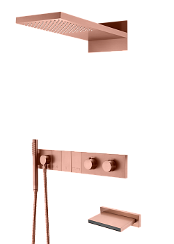 Фото Душевая система Boheme Zodiac 133-2-CB термостат медь браш