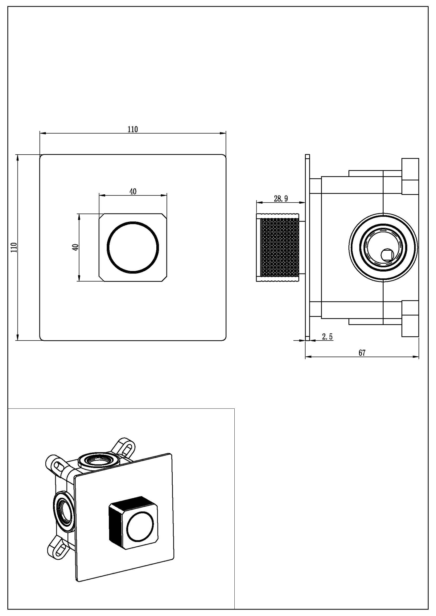 Фото Смеситель для душа Boheme Quad 154-5-CB cooper brushed, медь матовая